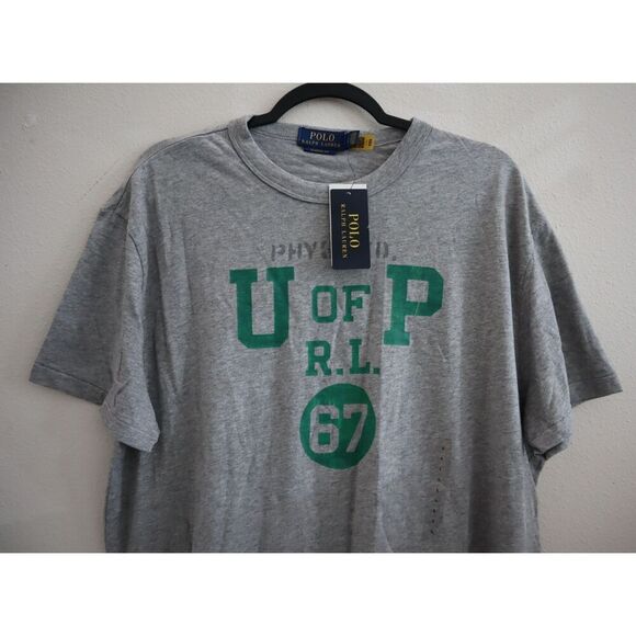 Polo Ralph Lauren Men's Sz L Gray Heather U of P Graphic Classic Fit S/S T-Shirt - Picture 5 of 9